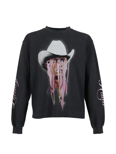 Jun/nakayama Graphic-print Washed T-shirt In Black