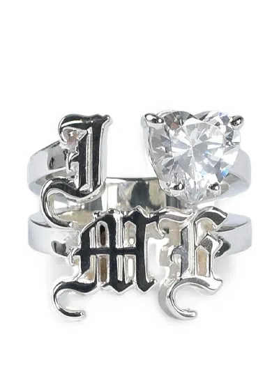 Jun/nakayama I Love Me Crystal-heart Ring In Metallic