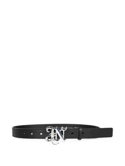 Jun/nakayama Logo-buckle Leather Belt In Black