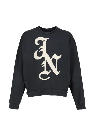 Jun/nakayama Logo-patch Raw-edge Sweater In Animal Print