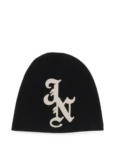Jun/nakayama Logo-patch Ribbed Beanie Hat In 블랙