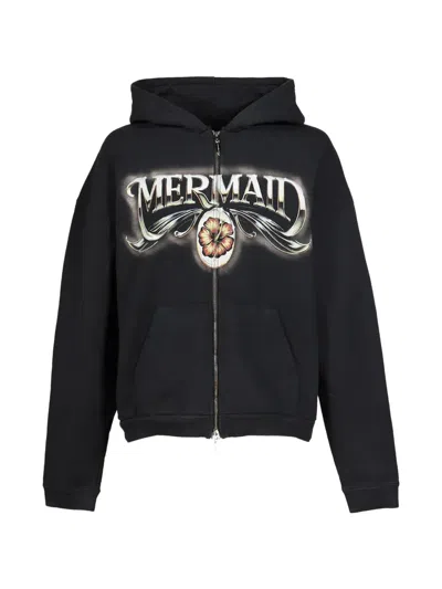 Jun/nakayama Mermaid Graphic-print Hoodie In Black