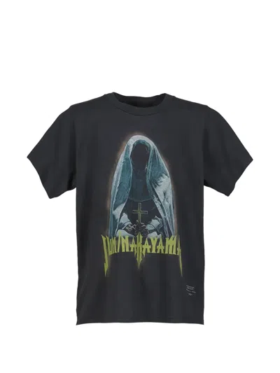 Jun/nakayama Nun Graphic-print Washed-effect T-shirt In Black