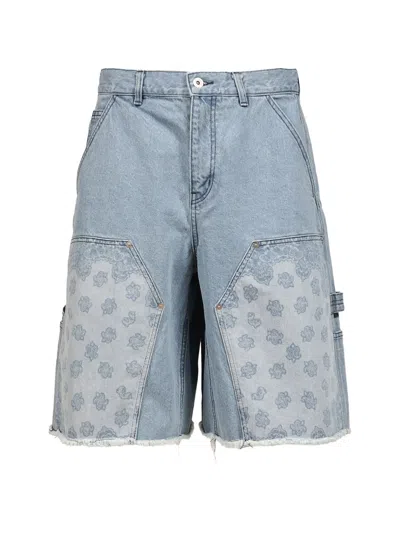 Jun/nakayama Paisley Carpenter Shorts In 블루