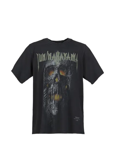 Jun/nakayama Skull Graphic-print Washed T-shirt In Black