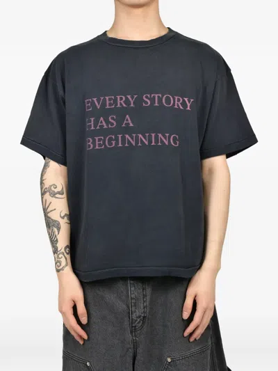 Jun/nakayama Slogan-print T-shirt In Black