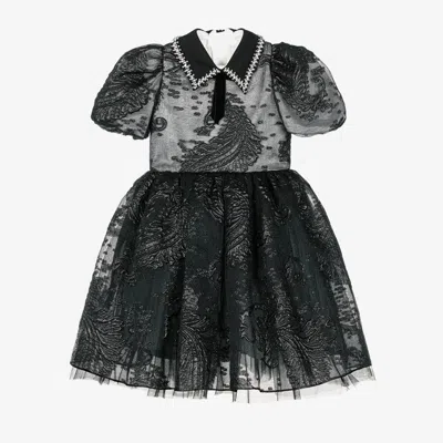 Junona Kids' Girls Black Organza Dress