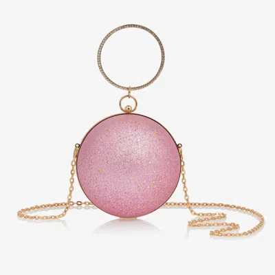 Junona Kids' Girls Pink Glitter Ball Clutch Bag (20cm)