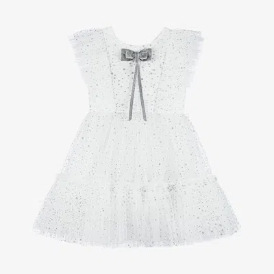 Junona Kids' Girls White Sparkling Tulle Dress