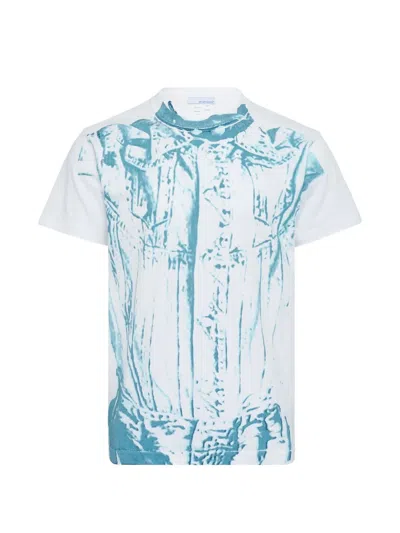 Juntae Kim Artisanal Denim Corset Jacket Cotton T-shirt In Blue