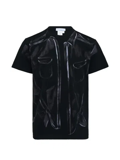 Juntae Kim Artisanal Petal Corset Shirt Cotton T-shirt In Black