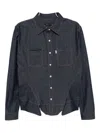 Juntae Kim Corset-style Denim Shirt In Black