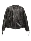 Juntae Kim Embossed-leather Biker Jacket In Black