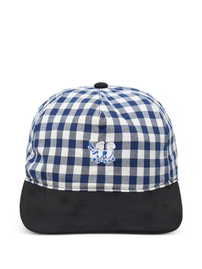 Juntae Kim Embroidery Check Cap In Blue