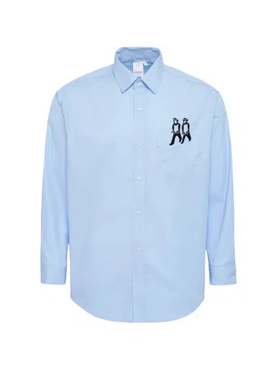 Juntae Kim Embroidery-detail Button-down Shirt In Blue