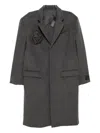 Juntae Kim Floral-embellishment Coat In Gray