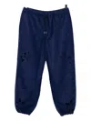 Juntae Kim Laser-cut Flower Track Pants In Blue