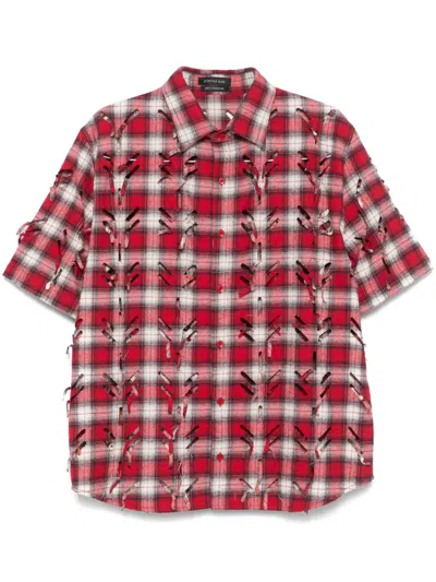 Juntae Kim Laser-slashed Shirt In Red