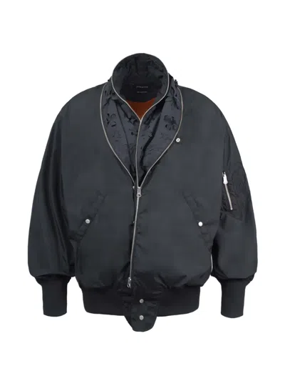Juntae Kim Laser-slashed Bomber Jacket In Black