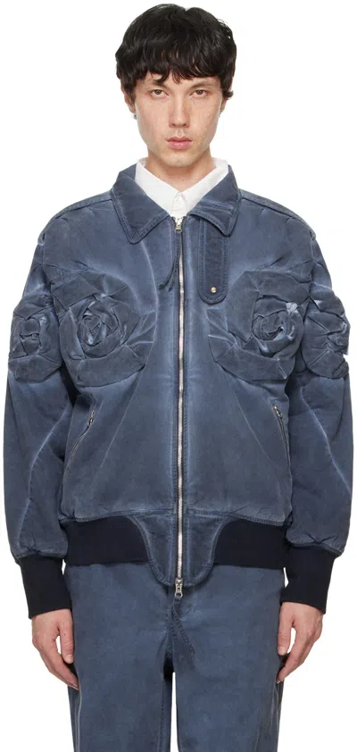 Juntae Kim Navy Flower Jacket