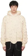 Juntae Kim Off-white Laser Slashed Fleece Hoodie In Cream