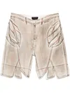 Juntae Kim Printed Corset Shorts In Brown