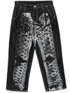 Juntae Kim Printed Trompe L'oeil Jeans In Black
