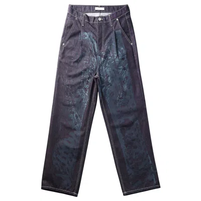 Juntae Kim Printed Trompe Loeil Trousers In Purple