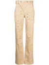 Juntae Kim Beige Slashed Trousers In Neutrals