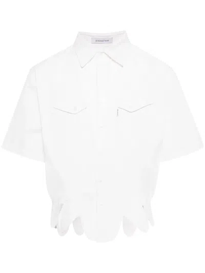 Juntae Kim Scalloped Corset Shirt In White