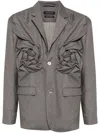 Juntae Kim Tailored Rose Blazer In Grey