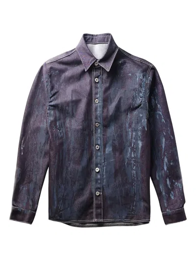 Juntae Kim Trompe L'oeil-print Denim Shirt In Gray