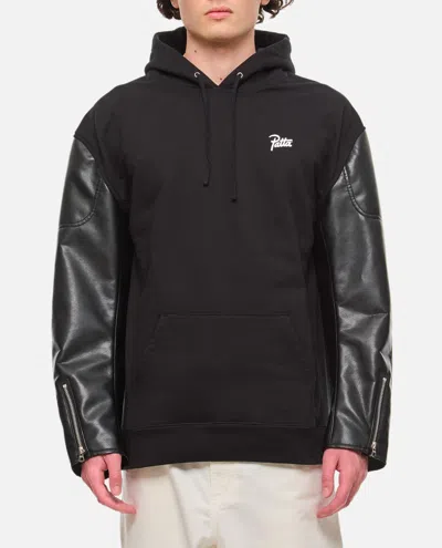 Junya Watanabe Mens Blk Blk X Patta Branded Relaxed-fit Cotton-jersey Hoody