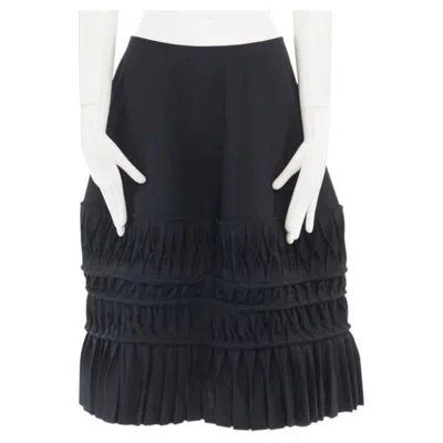 Pre-owned Junya Watanabe 1998 Black Wool Blend Origami Pleated Front Wrap Tie Skirt M