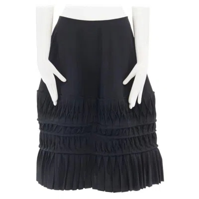 Pre-owned Junya Watanabe 1998 Black Wool Blend Origami Pleated Front Wrap Tie Skirt M