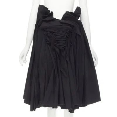 Pre-owned Junya Watanabe 1998 Runway Vintage Black Madame Grey Draped Pleat Skirt In Gray