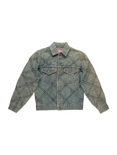 Pre-owned Junya Watanabe 2004 Patterned Denim Jacket In Blue