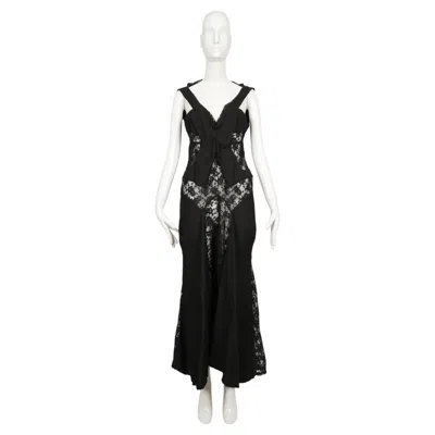 Pre-owned Junya Watanabe 2006  Comme Des Garcons Black Sleeveless Lace Patchwork Dress