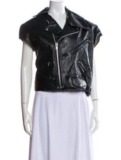 Pre-owned Junya Watanabe 2007 Faux Leather Biker Jacket In Black