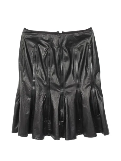 Pre-owned Junya Watanabe 2010s Zip-up Pleated Mini Skirt In Black