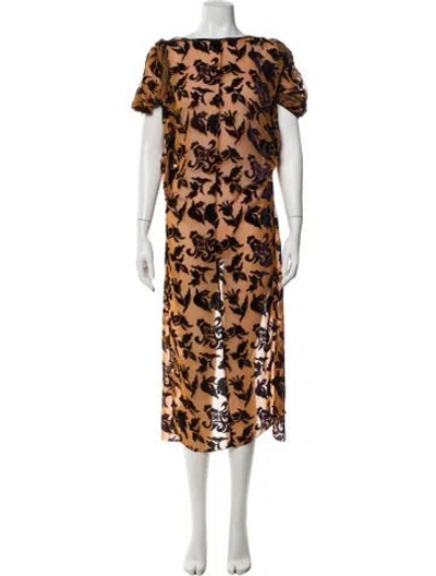 Pre-owned Junya Watanabe 2012 Long Dress In Orange