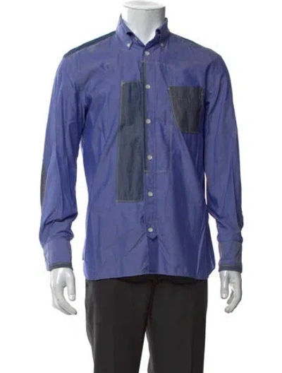 Pre-owned Junya Watanabe 2013 Colorblock Pattern Shirt In Blue