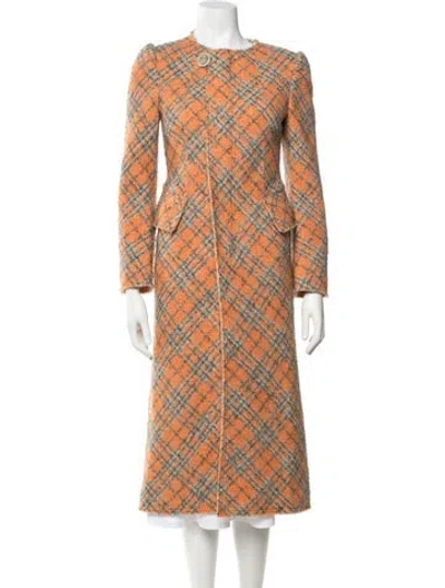 Pre-owned Junya Watanabe 2013 Tweed Coat In Grey/orange
