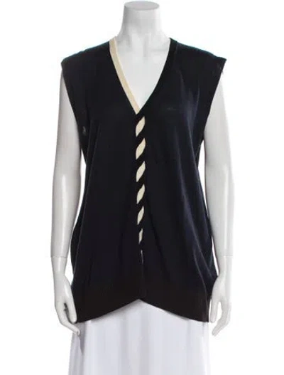 Pre-owned Junya Watanabe 2013 V-neck Sweater In Blue