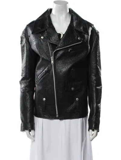 Pre-owned Junya Watanabe 2014 Faux Leather Biker Jacket In Black