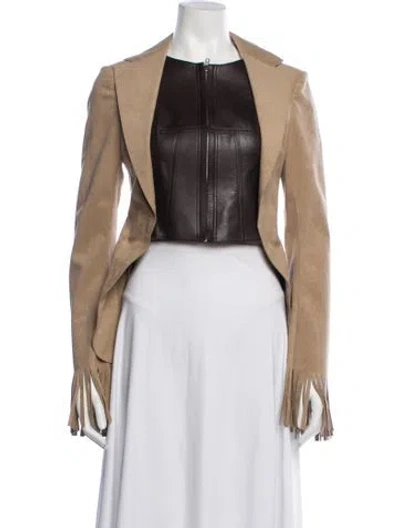 Pre-owned Junya Watanabe 2014 Faux Leather Jacket W/ Tags In Neutrals
