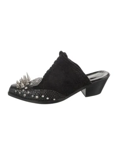 Pre-owned Junya Watanabe 2014 Leather Mules In Black