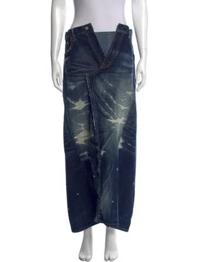 Pre-owned Junya Watanabe 2014 Midi Length Skirt In Blue