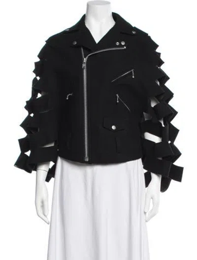 Pre-owned Junya Watanabe 2015 Wool Biker Jacket In Black