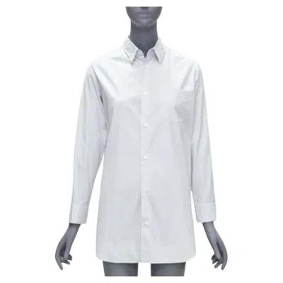 Pre-owned Junya Watanabe 2016 Blue White Pinstripe Split Back Tunic Shirt Xs